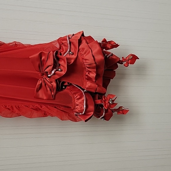 Victoria's Secret 34C red outfit with garters and bells. Bows on front and back - Picture 4 of 6